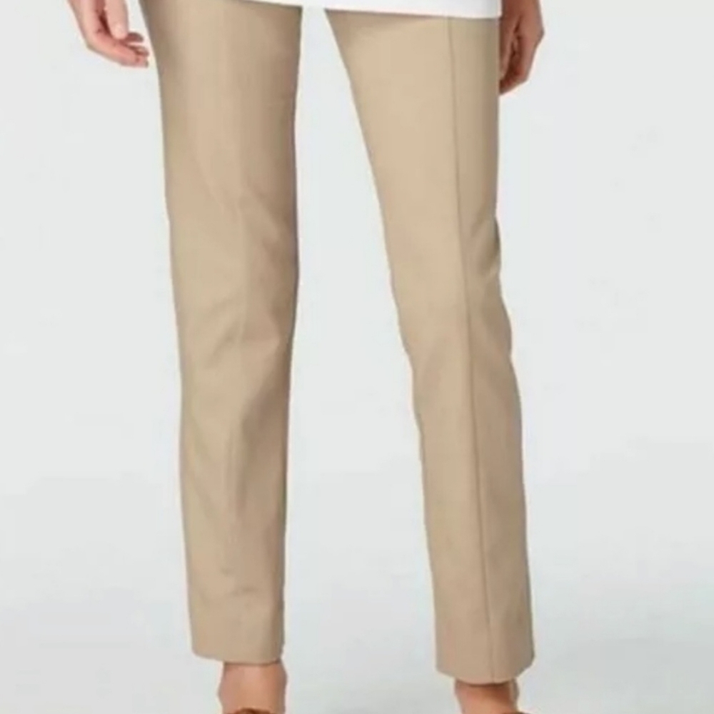 J Jill Ponte Knit Pants SZ Small Biscotti Beige Bootcut Office Elastic Waist NWO